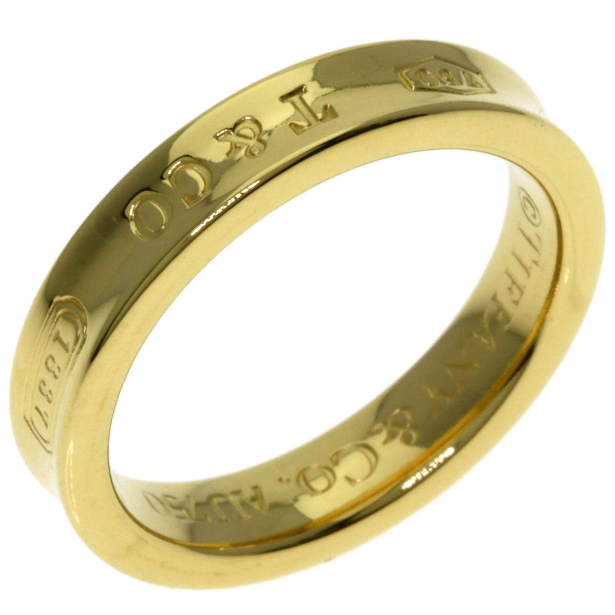TIFFANY&Co. 1837 Narrow Ring K18 Yellow Gold Ladies [Used]