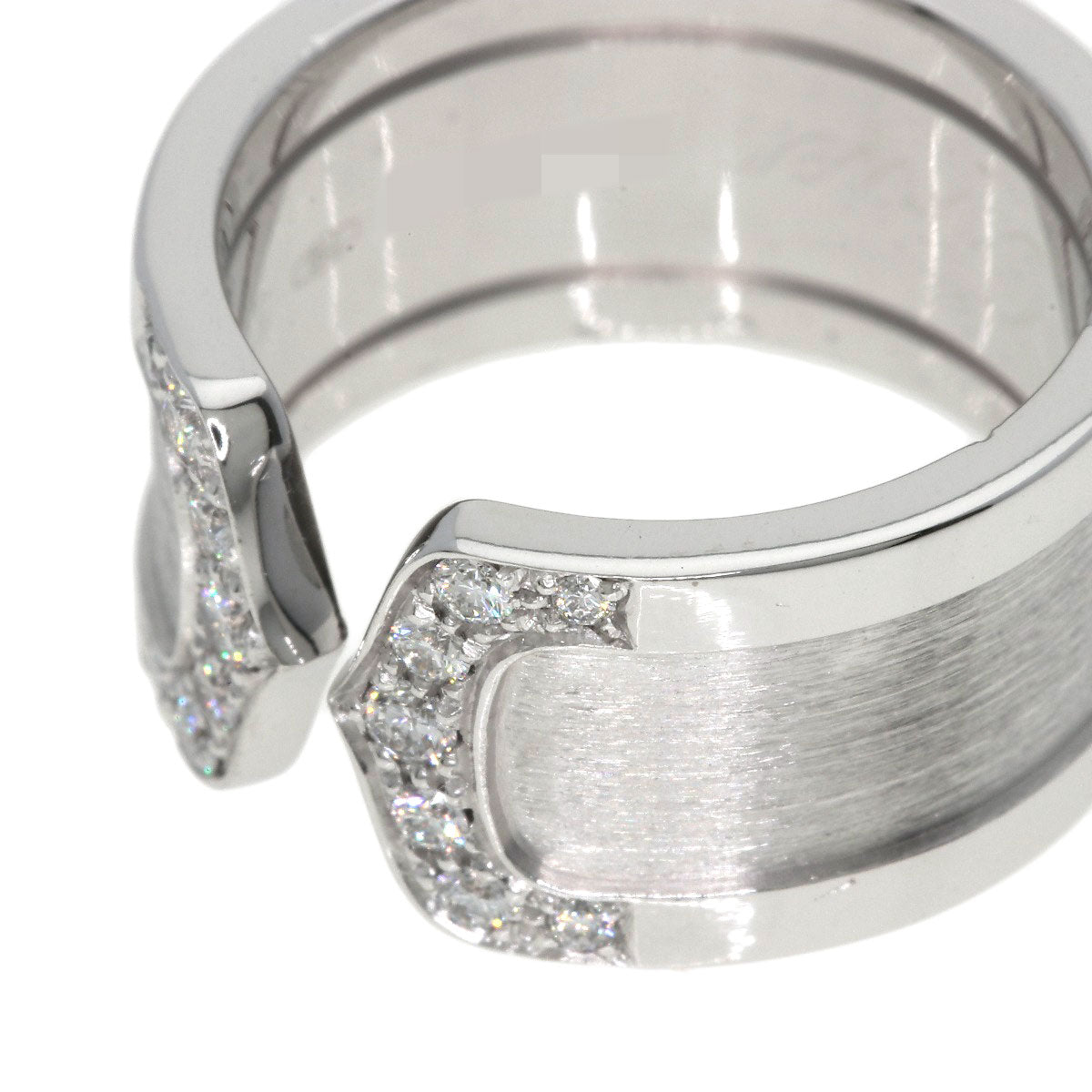 CARTIER C2 Ring Diamond #51 Ring K18 White Gold Ladies [Used]