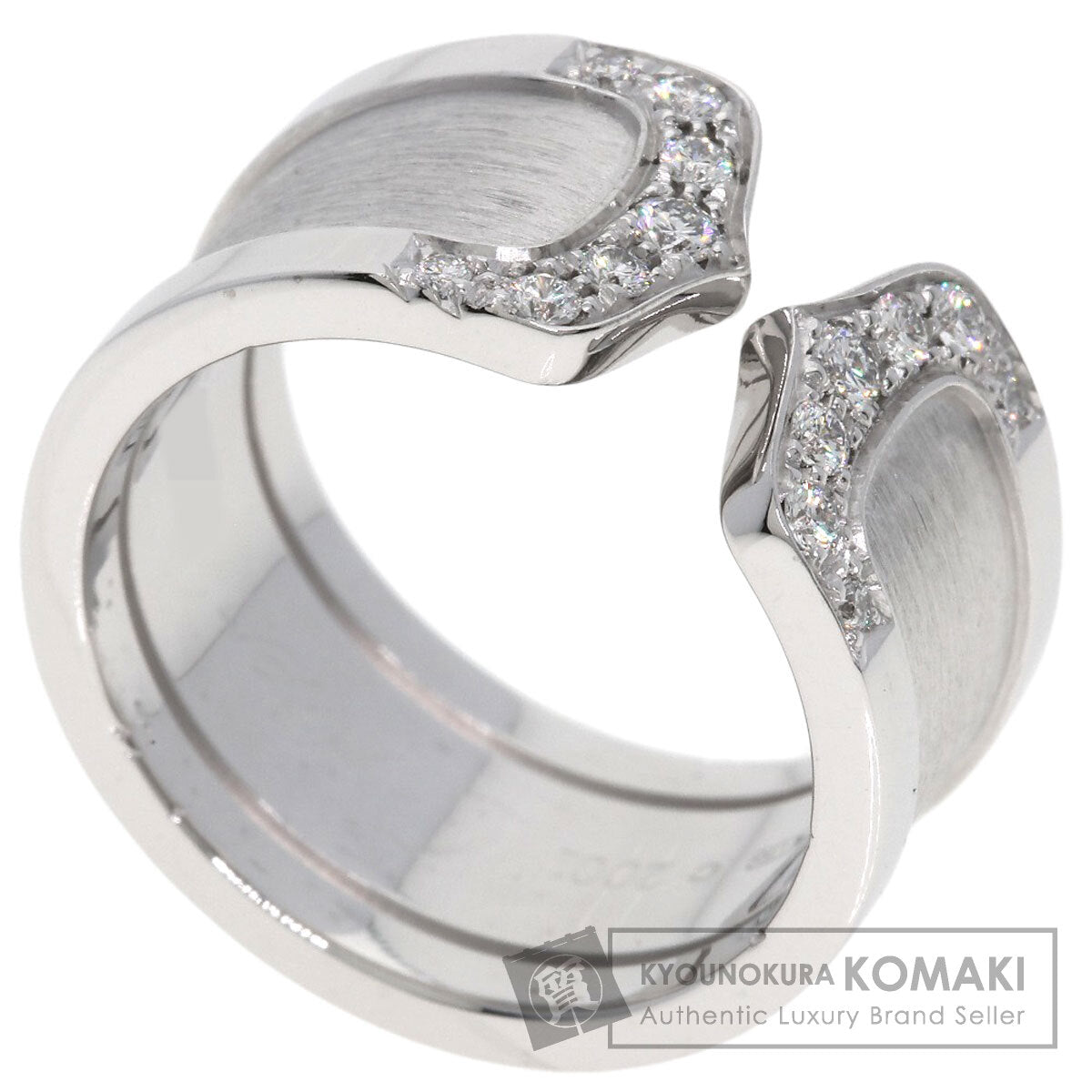 CARTIER C2 Ring Diamond #51 Ring K18 White Gold Ladies [Used]