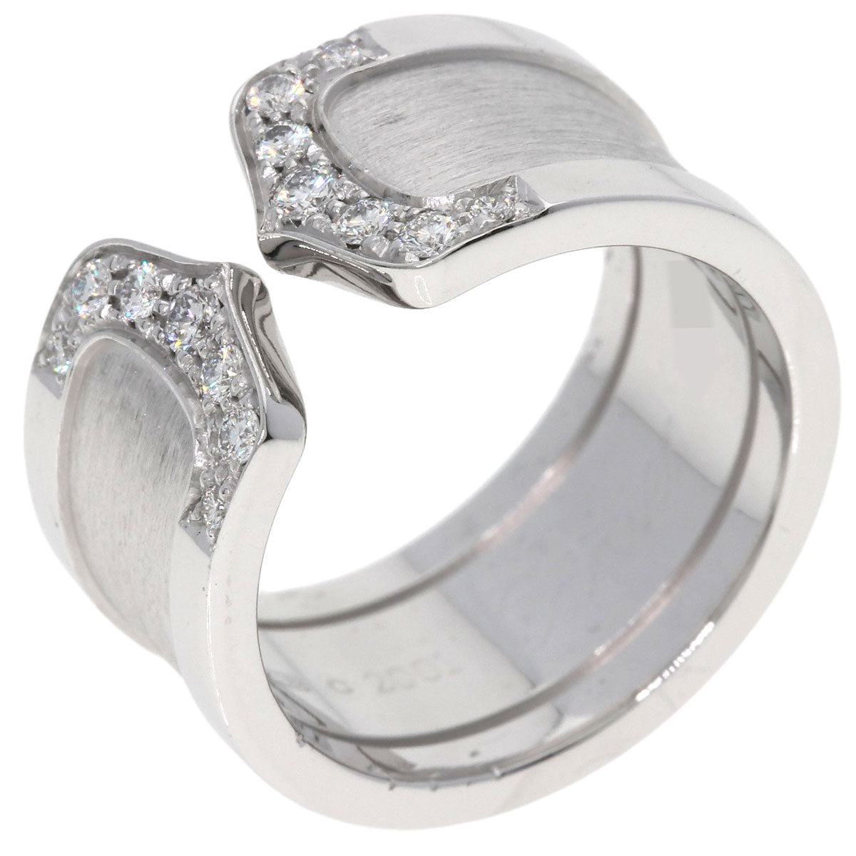 CARTIER C2 Ring Diamond #51 Ring K18 White Gold Ladies [Used]