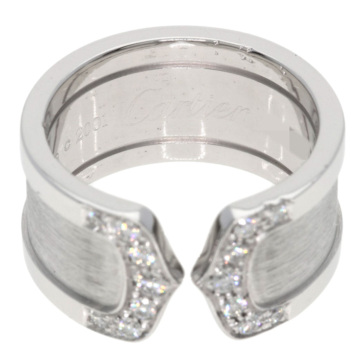 CARTIER C2 Ring Diamond #51 Ring K18 White Gold Ladies [Used]