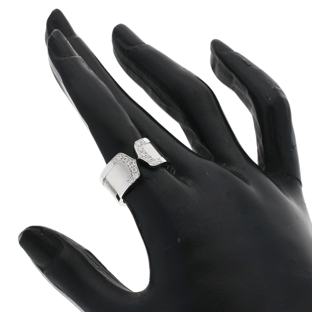 CARTIER C2 Ring Diamond #51 Ring K18 White Gold Ladies [Used]