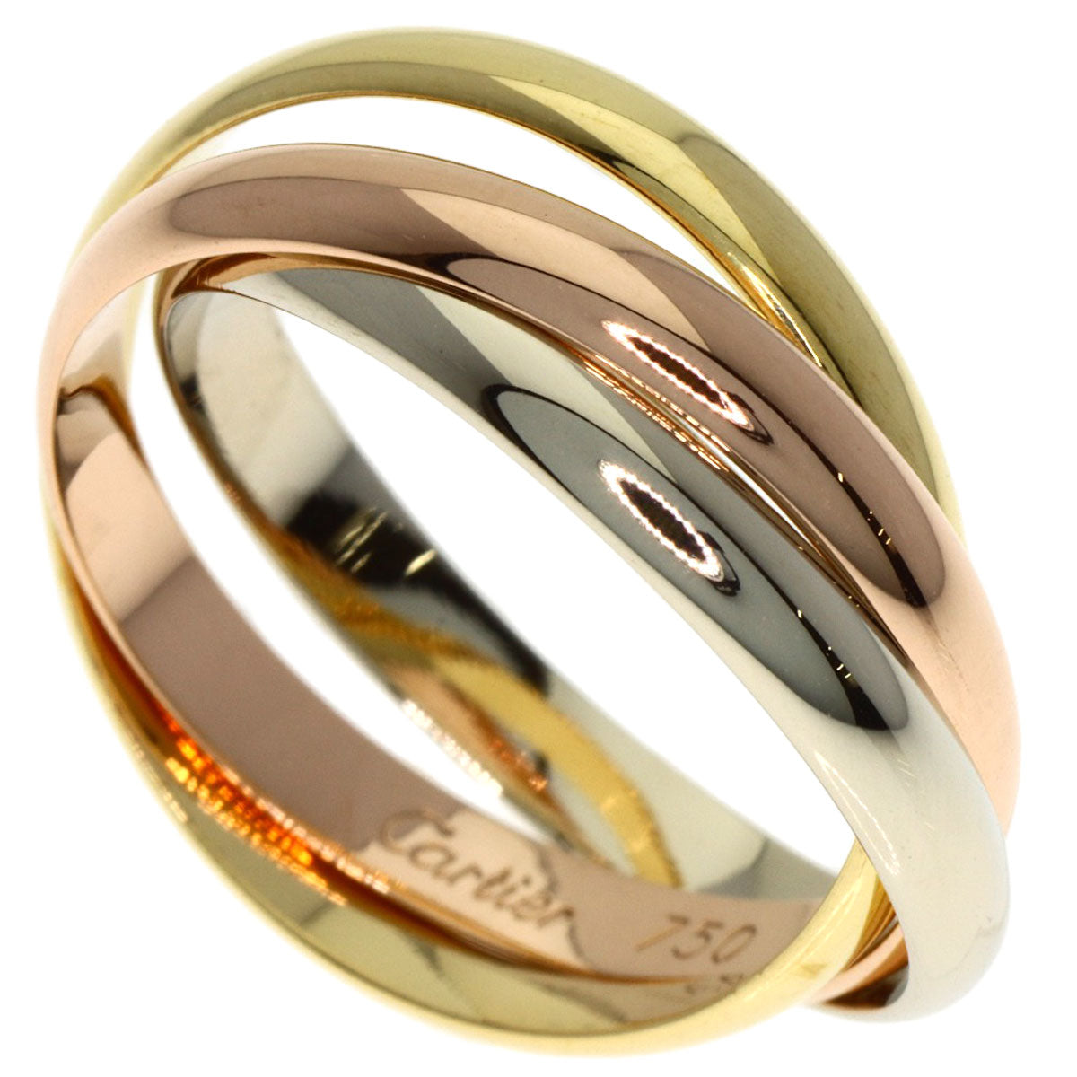 CARTIER Trinity SM #50 Ring K18 Yellow Gold 18K Pink GoldLadies [Used]