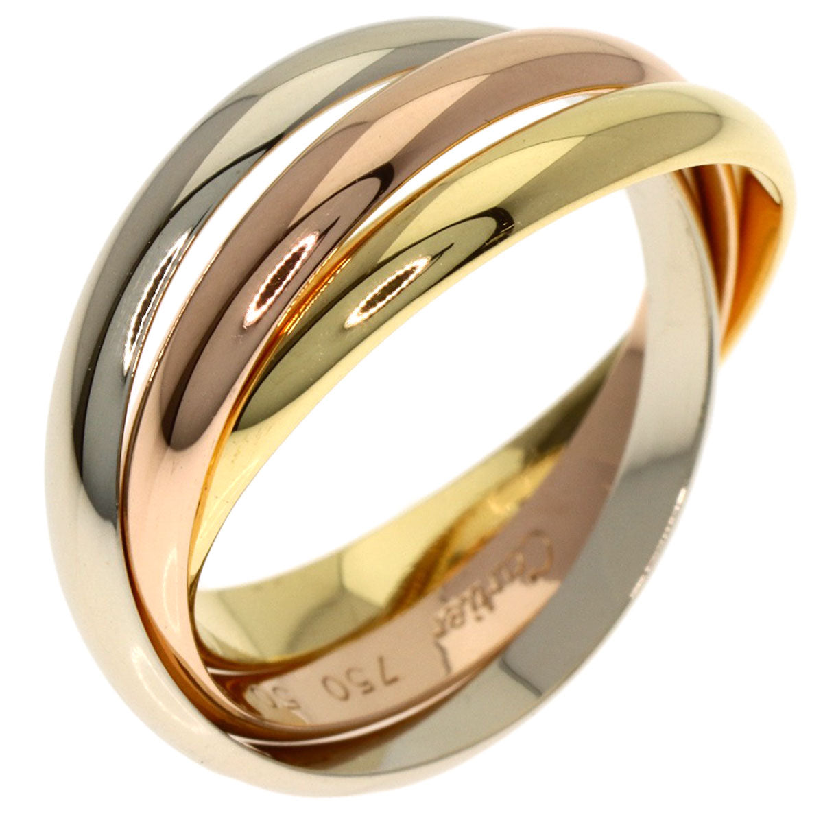 CARTIER Trinity SM #50 Ring K18 Yellow Gold 18K Pink GoldLadies [Used]
