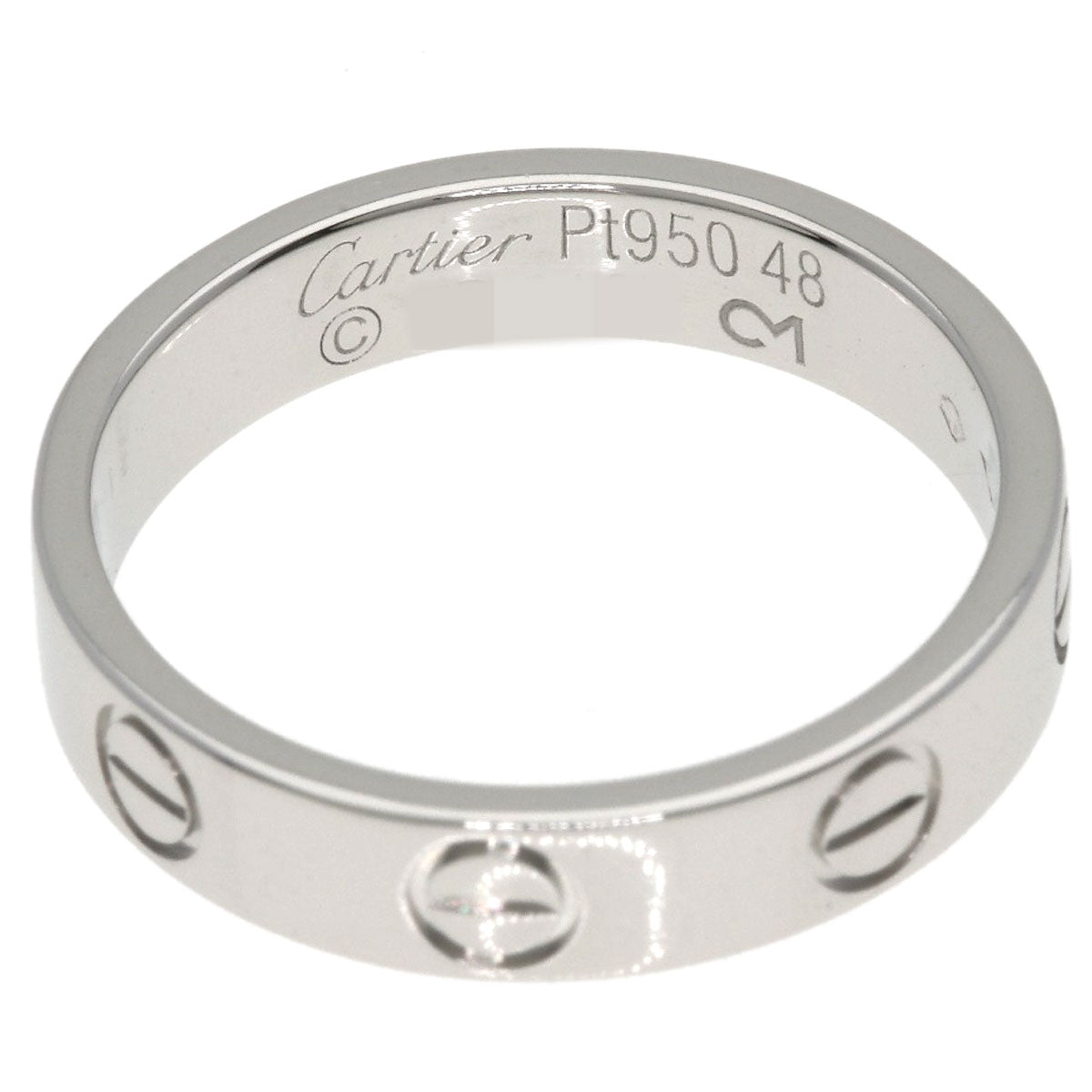 CARTIER mini love ring #48 Ring Platinum PT950 Ladies [Used]