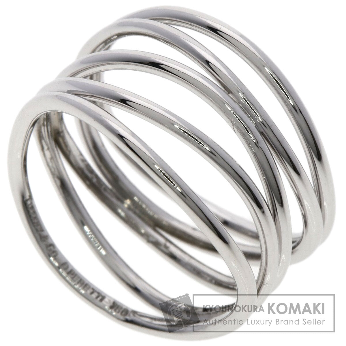 TIFFANY&Co. Wave 5 Row Ring K18 White Gold Ladies [Used]