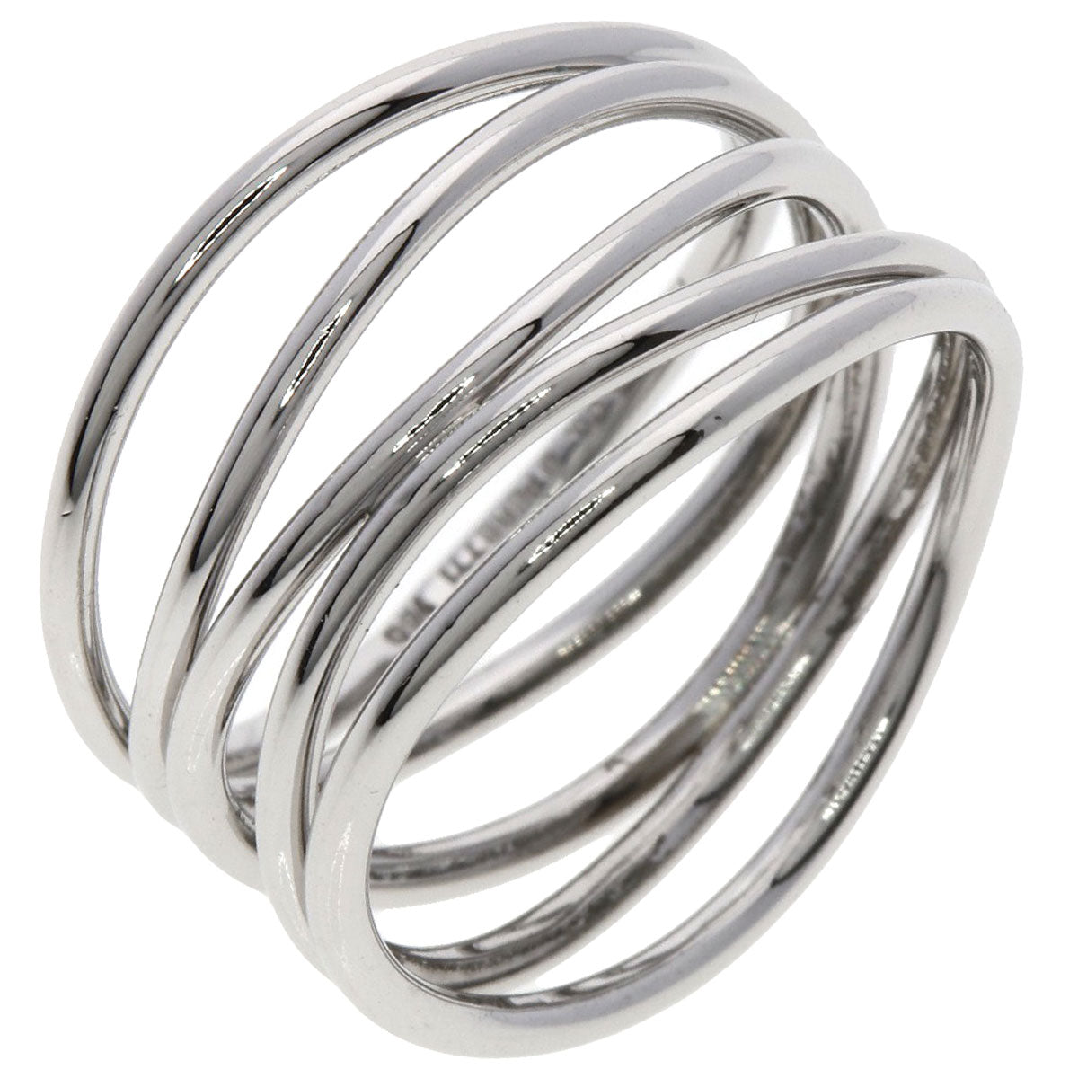 TIFFANY&Co. Wave 5 Row Ring K18 White Gold Ladies [Used]