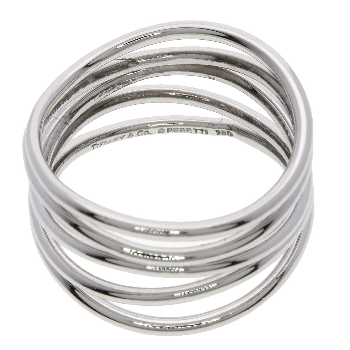 TIFFANY&Co. Wave 5 Row Ring K18 White Gold Ladies [Used]