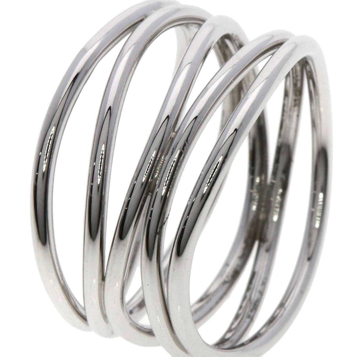 TIFFANY&Co. Wave 5 Row Ring K18 White Gold Ladies [Used]