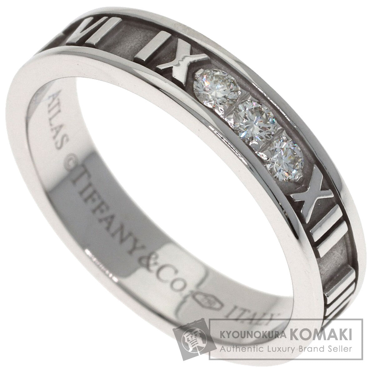 TIFFANY&Co. Atlas Narrow Diamond Ring K18 White Gold Ladies [Used]