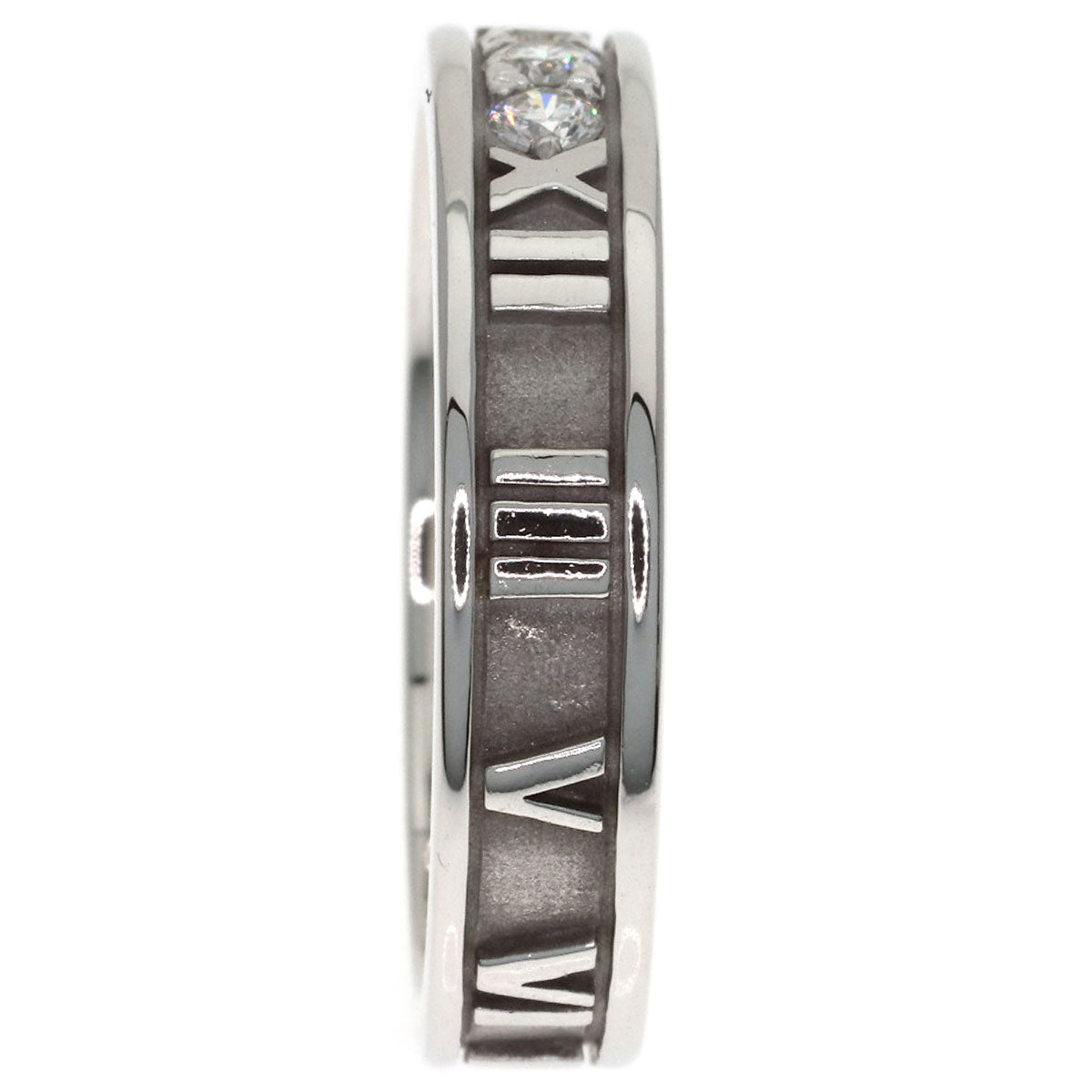 TIFFANY&Co. Atlas Narrow Diamond Ring K18 White Gold Ladies [Used]