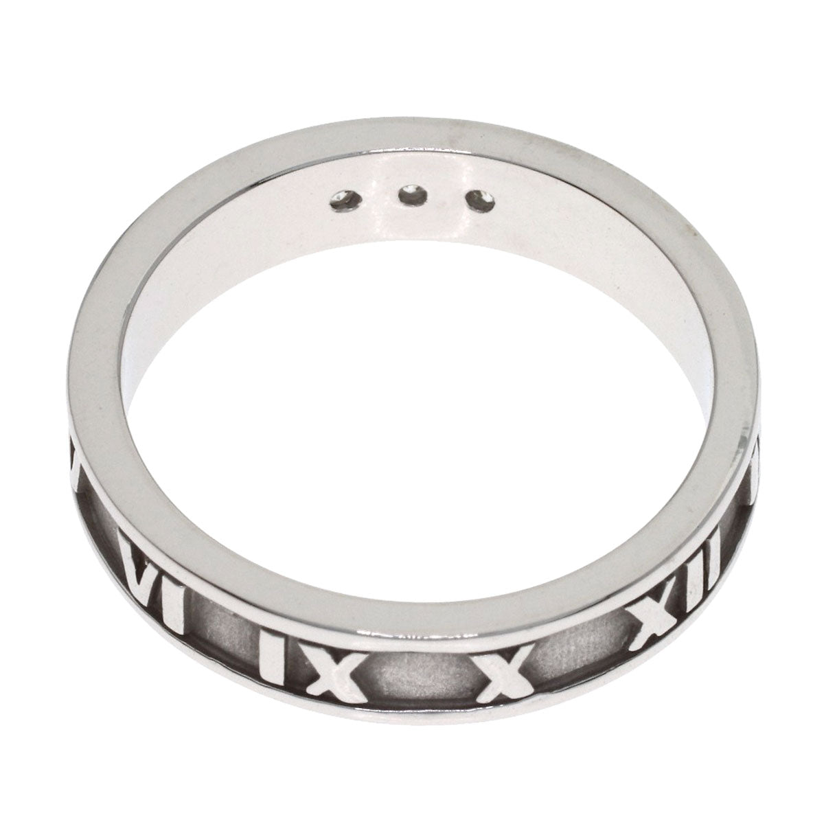 TIFFANY&Co. Atlas Narrow Diamond Ring K18 White Gold Ladies [Used]