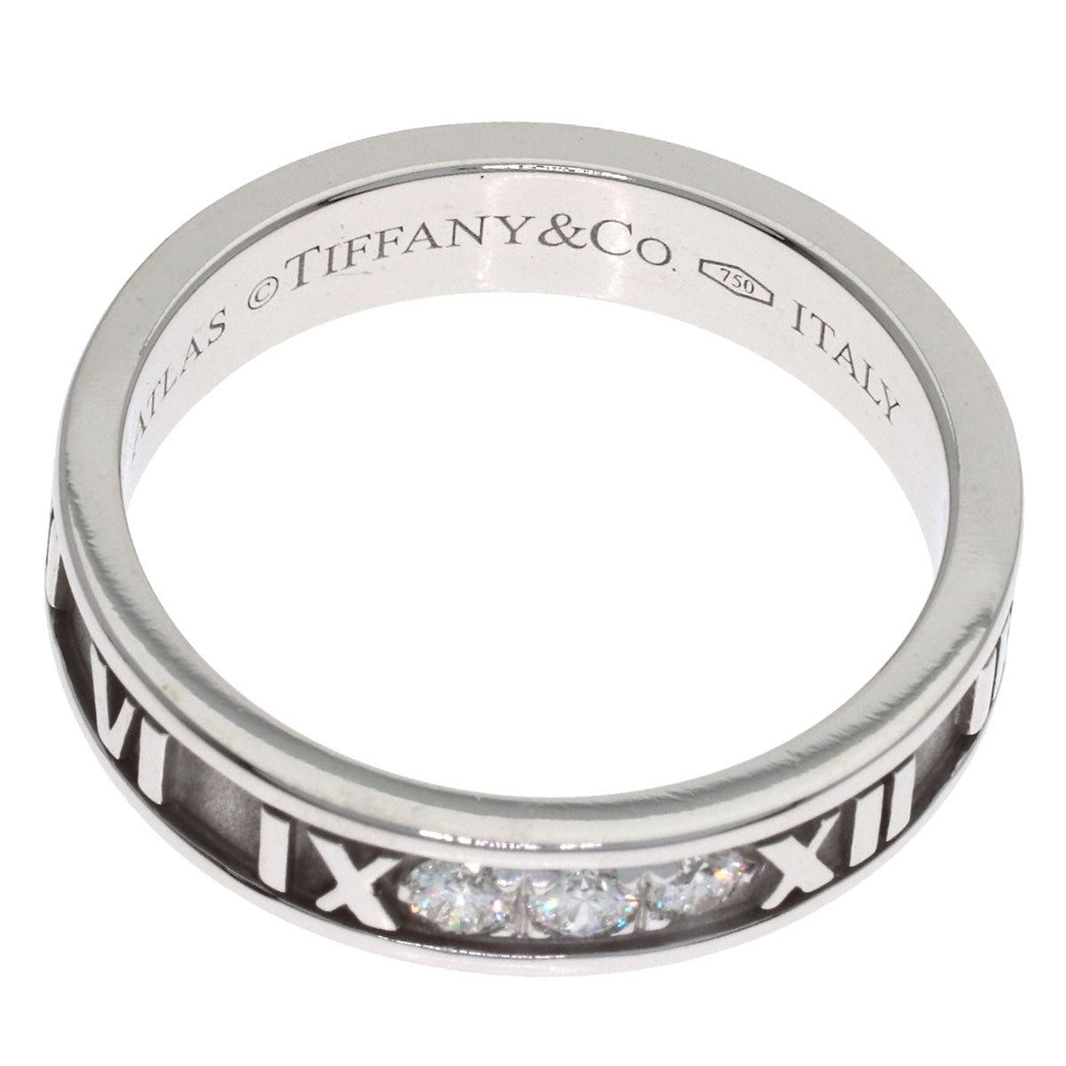 TIFFANY&Co. Atlas Narrow Diamond Ring K18 White Gold Ladies [Used]