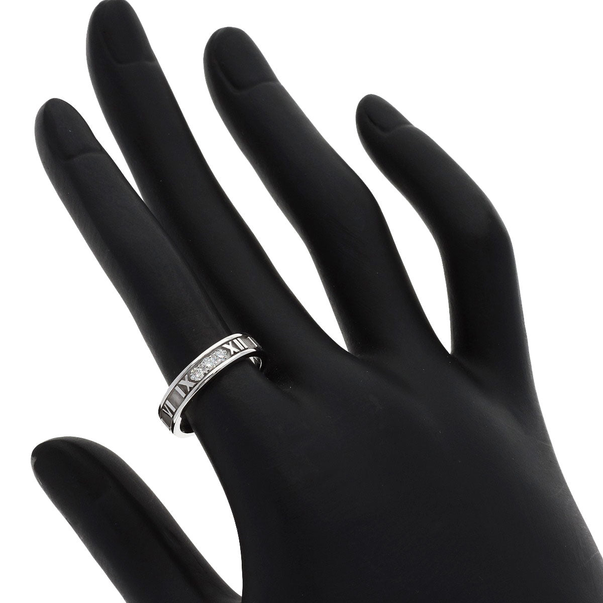 TIFFANY&Co. Atlas Narrow Diamond Ring K18 White Gold Ladies [Used]