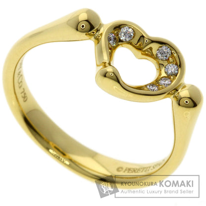 TIFFANY&Co. Open Heart Diamond Ring K18 Yellow Gold Ladies [Used]