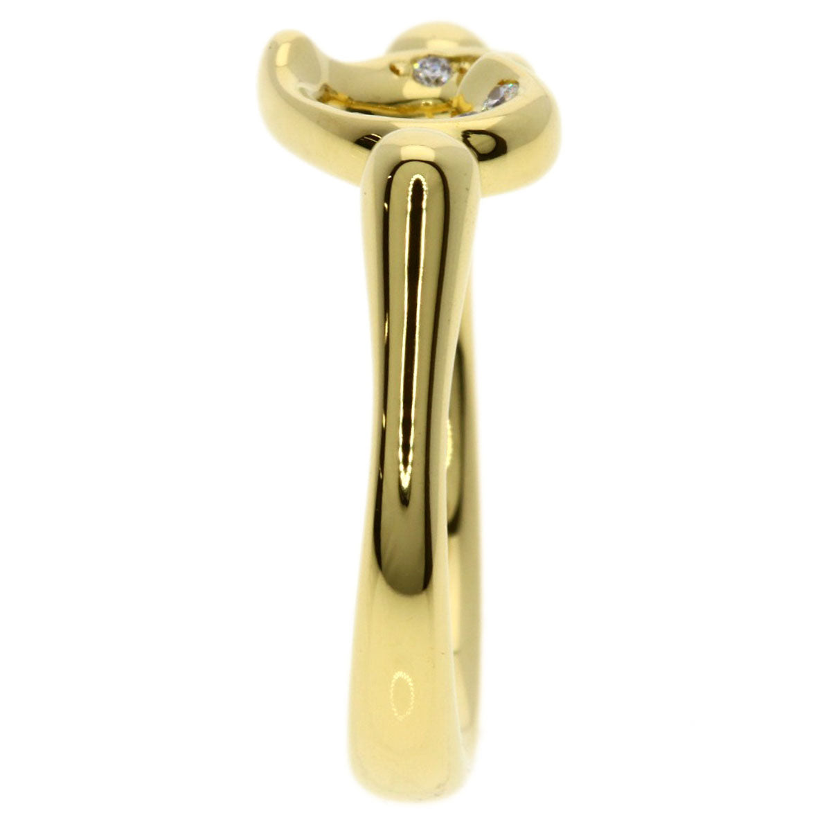 TIFFANY&Co. Open Heart Diamond Ring K18 Yellow Gold Ladies [Used]