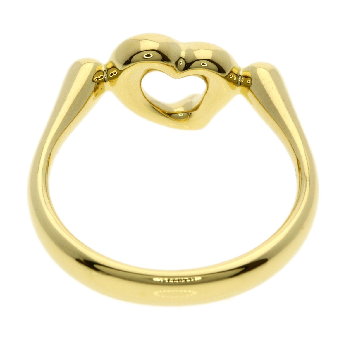 TIFFANY&Co. Open Heart Diamond Ring K18 Yellow Gold Ladies [Used]