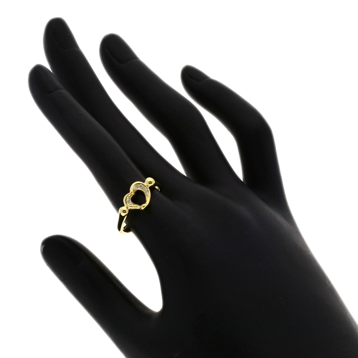 TIFFANY&Co. Open Heart Diamond Ring K18 Yellow Gold Ladies [Used]