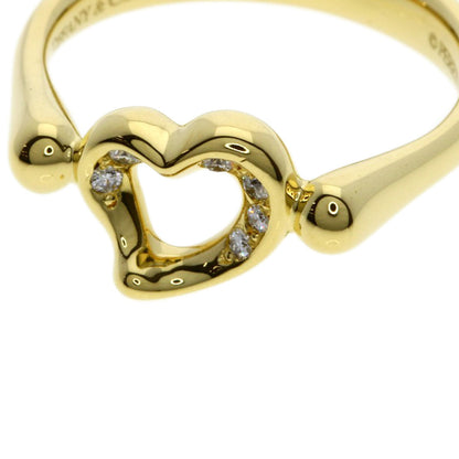 TIFFANY&Co. Open Heart Diamond Ring K18 Yellow Gold Ladies [Used]