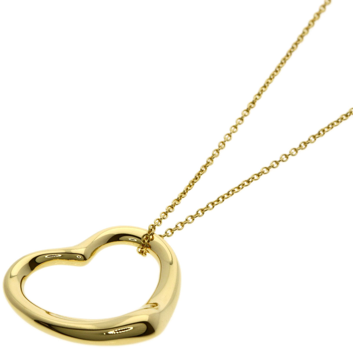TIFFANY&Co. Open heart Necklace K18 Yellow Gold Ladies [Used]