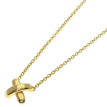 TIFFANY&Co. Cross-stitch Necklace K18 Yellow Gold Ladies [Used]