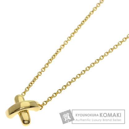 TIFFANY&Co. Cross-stitch Necklace K18 Yellow Gold Ladies [Used]