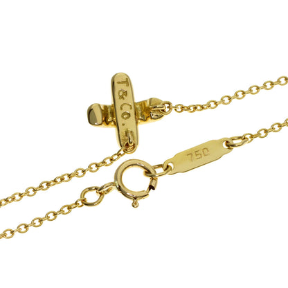 TIFFANY&Co. Cross-stitch Necklace K18 Yellow Gold Ladies [Used]