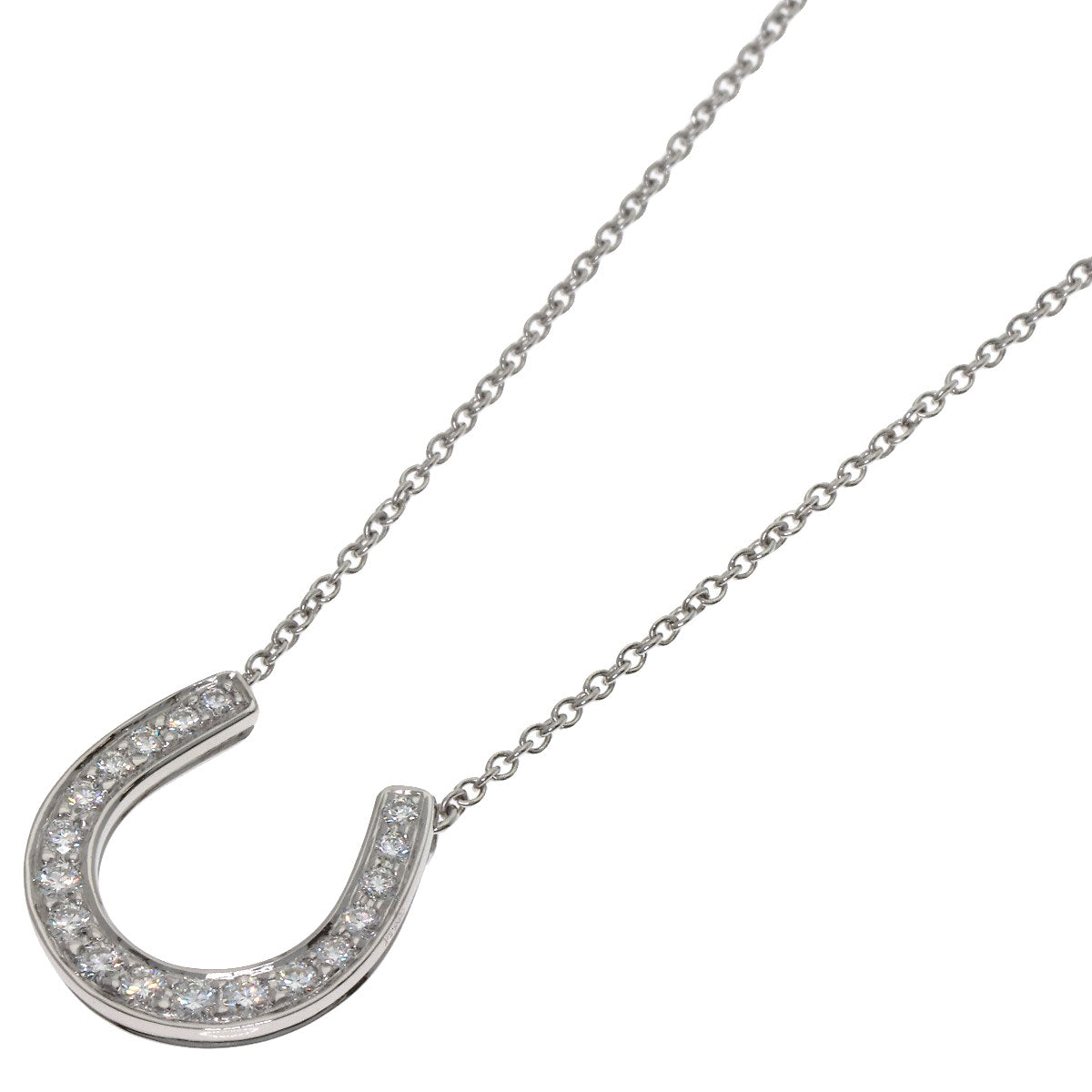 TIFFANY&Co. Horseshoe Diamond Necklace Platinum PT950 Ladies [Used]