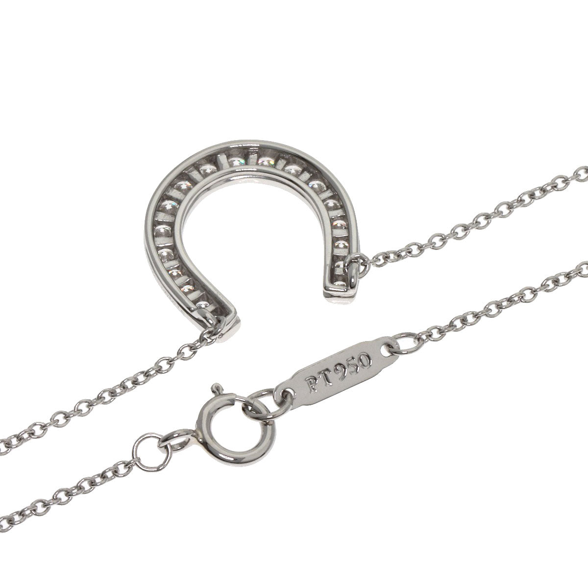 TIFFANY&Co. Horseshoe Diamond Necklace Platinum PT950 Ladies [Used]