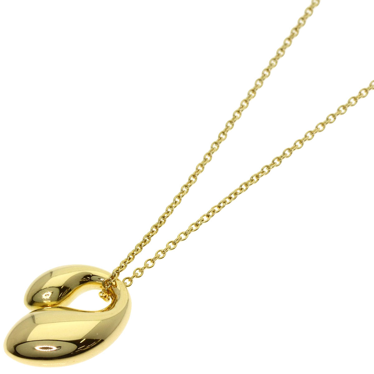TIFFANY&Co. Double teardrop Necklace K18 Yellow Gold Ladies [Used]