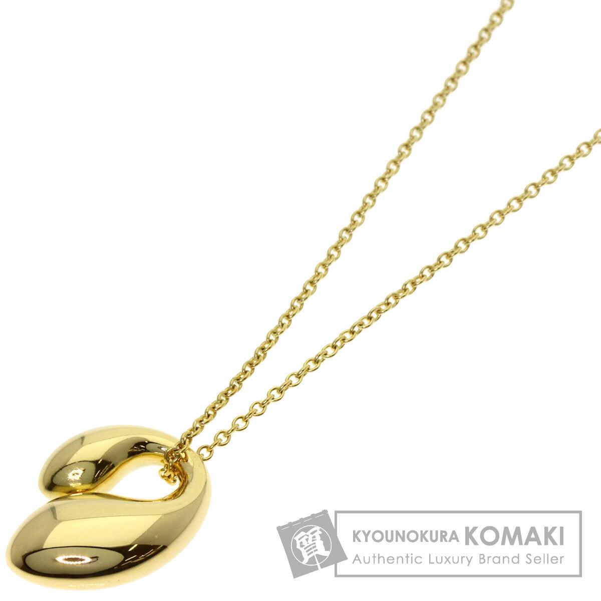 TIFFANY&Co. Double teardrop Necklace K18 Yellow Gold Ladies [Used]
