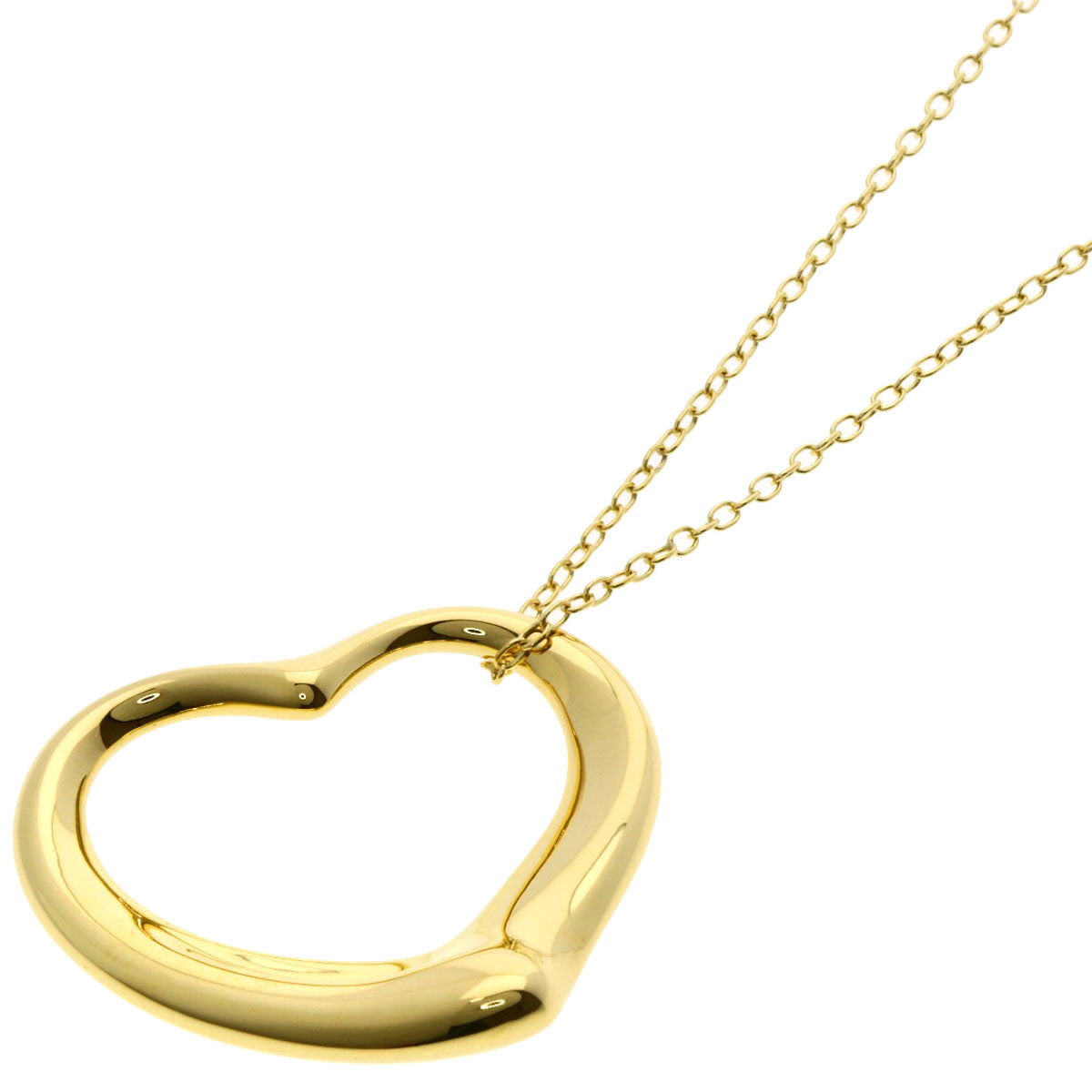TIFFANY&Co. Open heart Necklace K18 Yellow Gold Ladies [Used]