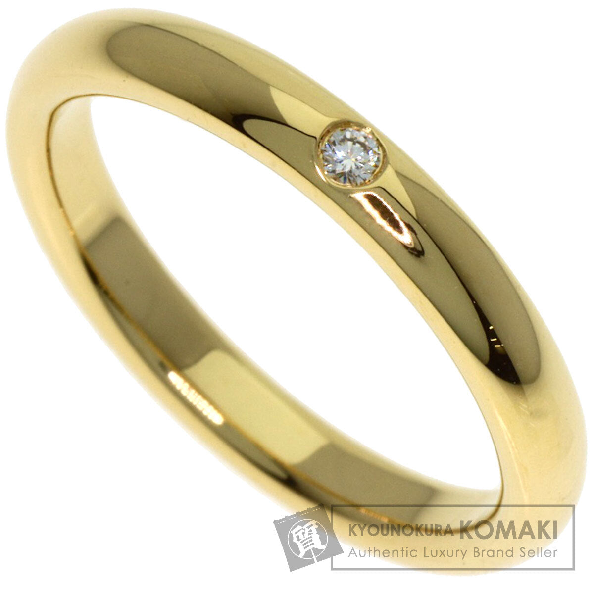 TIFFANY&Co. Stacking band 1P Diamond Ring K18 Yellow Gold Ladies [Used]