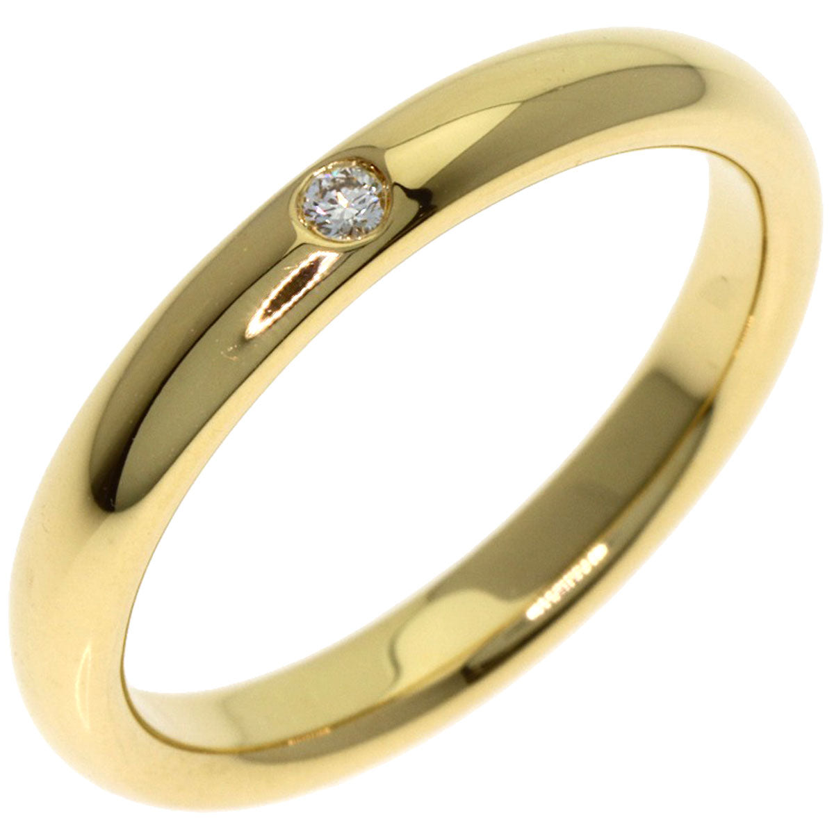 TIFFANY&Co. Stacking band 1P Diamond Ring K18 Yellow Gold Ladies [Used]