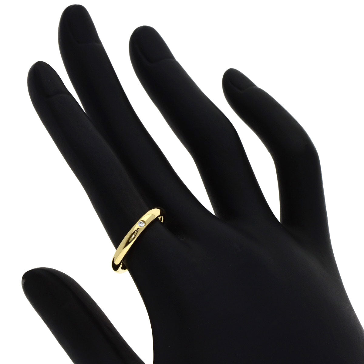 TIFFANY&Co. Stacking band 1P Diamond Ring K18 Yellow Gold Ladies [Used]