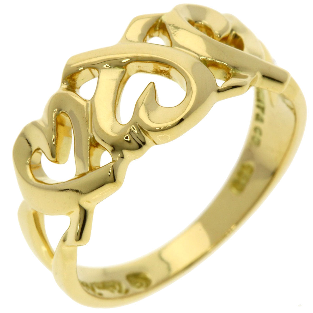 TIFFANY&Co. Triple rubbing heart Ring K18 Yellow Gold Ladies [Used]