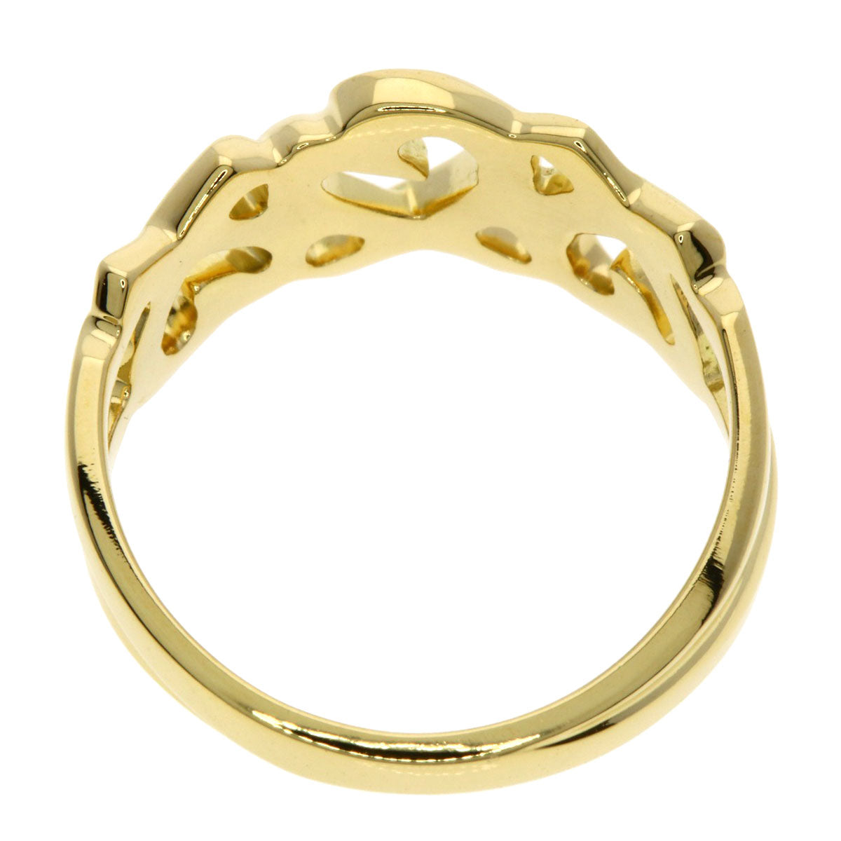TIFFANY&Co. Triple rubbing heart Ring K18 Yellow Gold Ladies [Used]