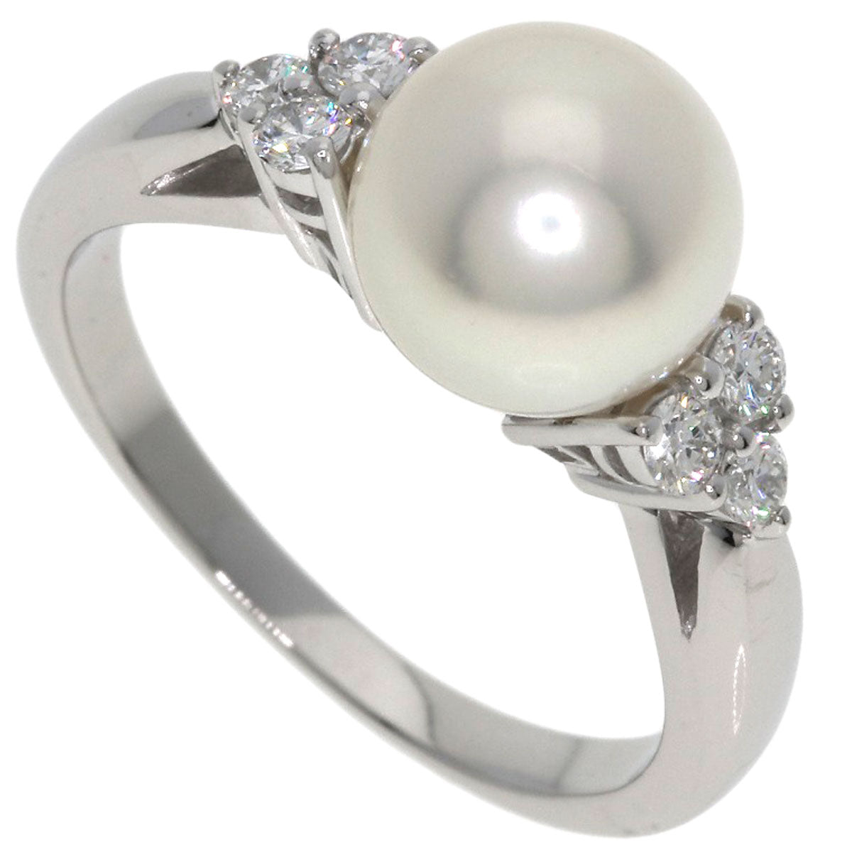 MIKIMOTO Pearl Pearl Diamond Ring Platinum PT950 Ladies [Used]
