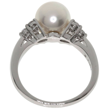MIKIMOTO Pearl Pearl Diamond Ring Platinum PT950 Ladies [Used]