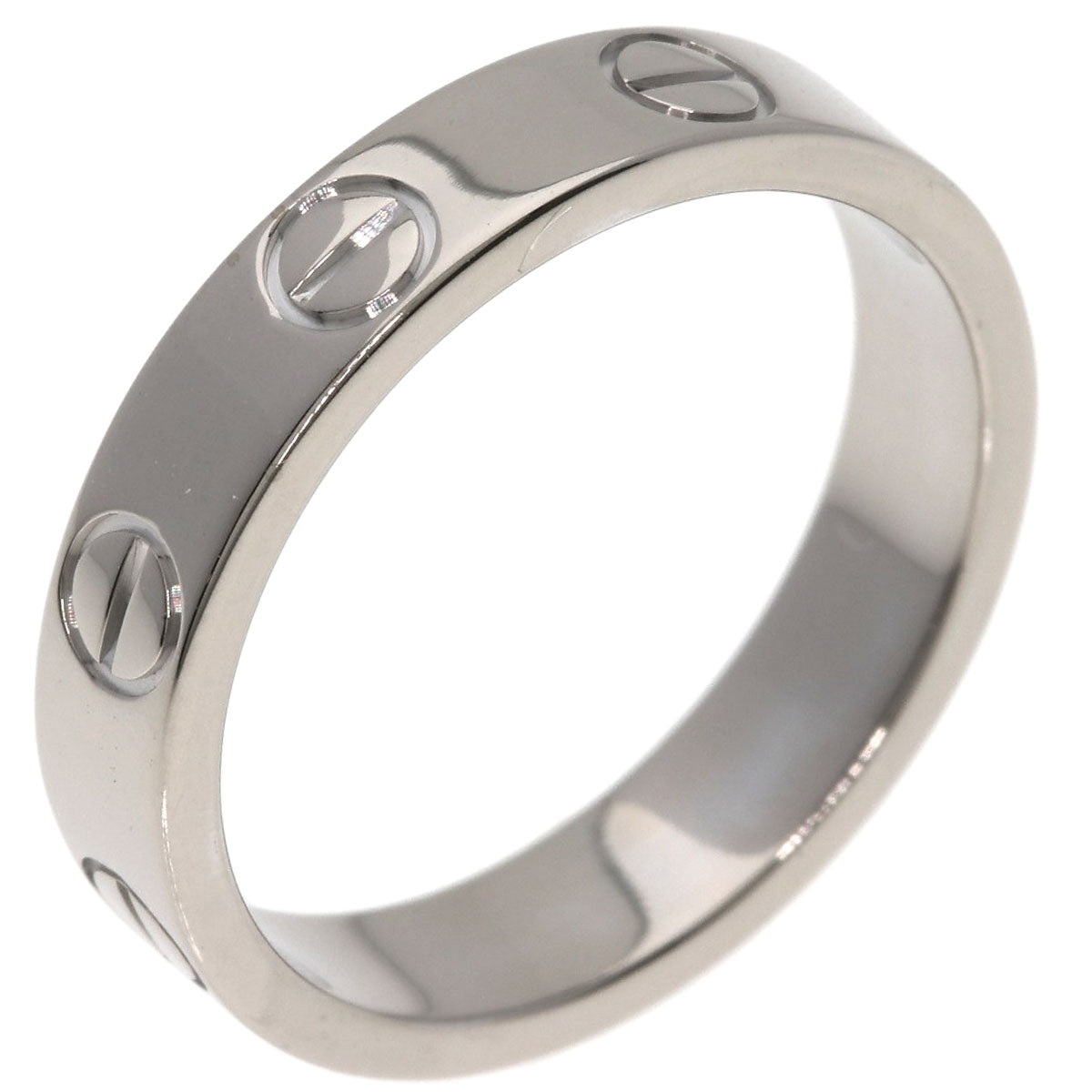 CARTIER mini love ring #47 Ring K18 White Gold Ladies [Used]