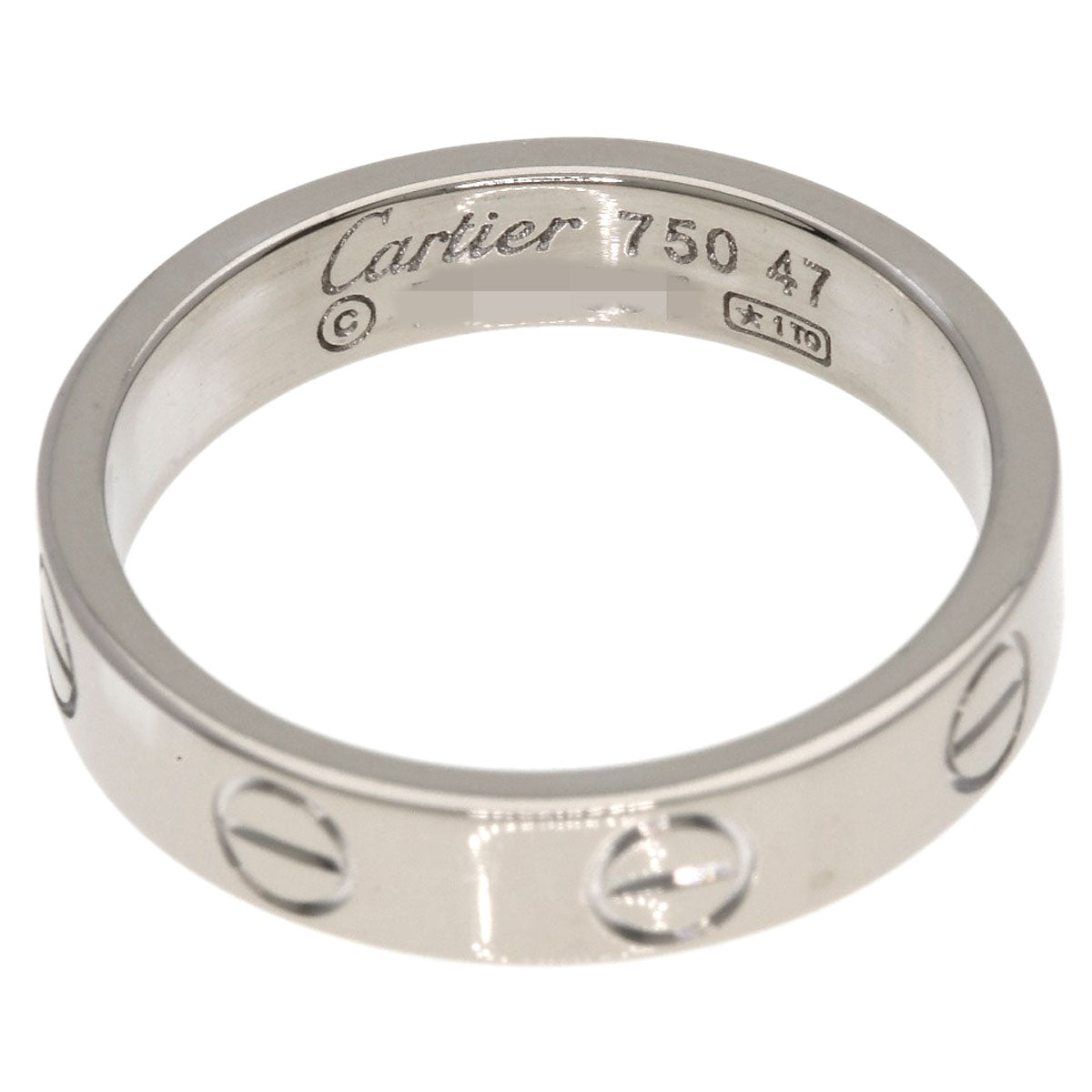 CARTIER mini love ring #47 Ring K18 White Gold Ladies [Used]