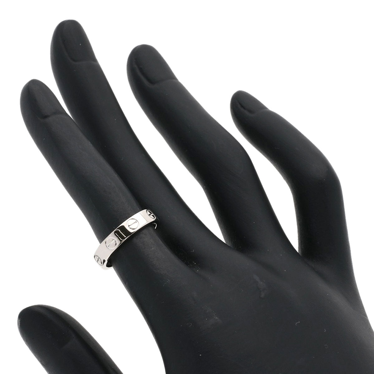 CARTIER mini love ring #47 Ring K18 White Gold Ladies [Used]