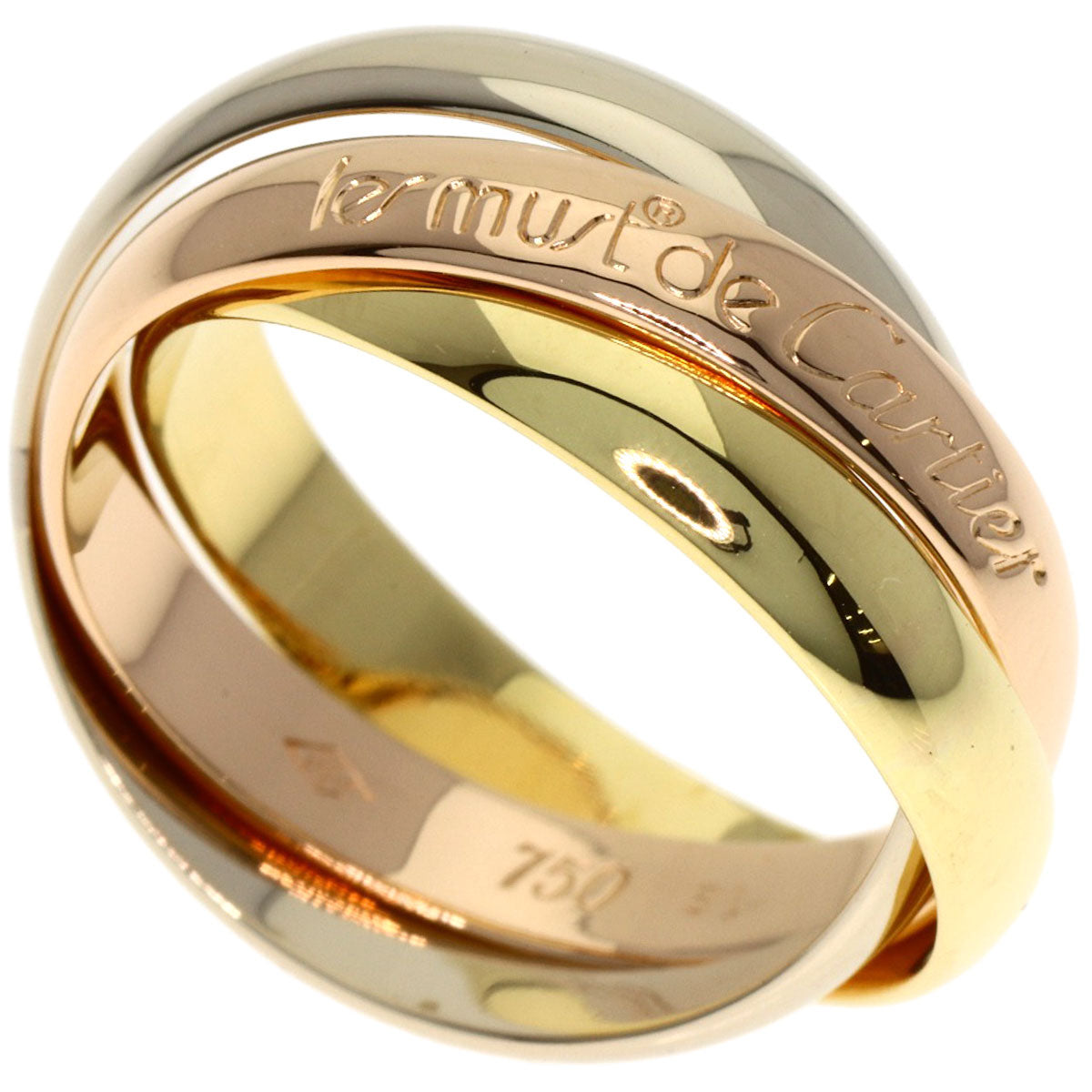 CARTIER Trinity Ring K18 Yellow Gold K18 White GoldLadies [Used]