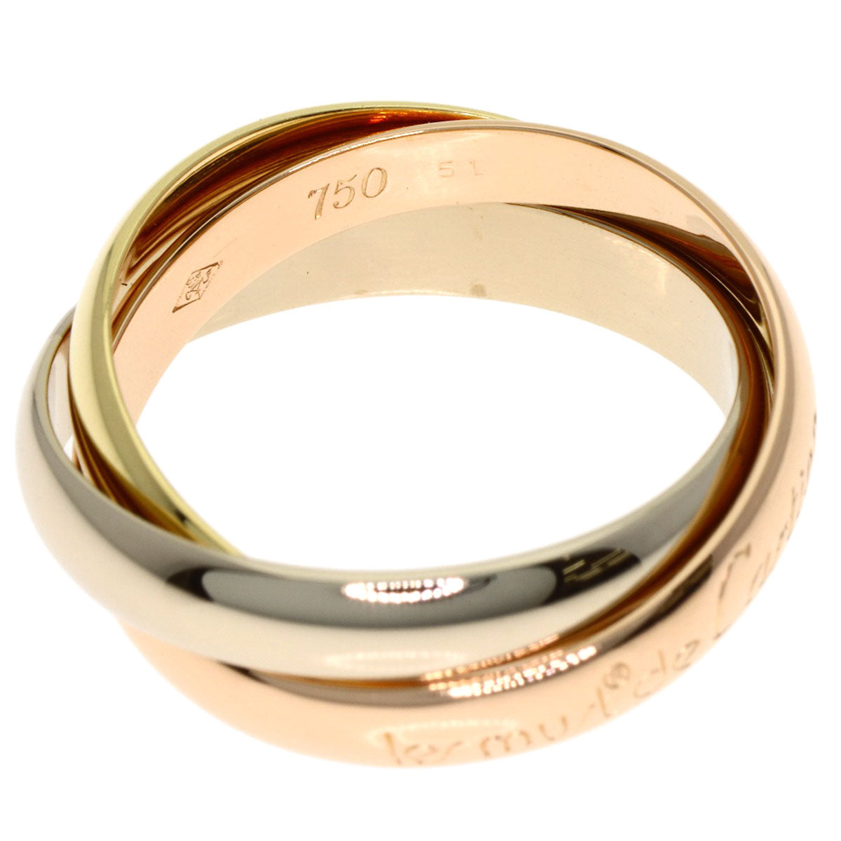 CARTIER Trinity Ring K18 Yellow Gold K18 White GoldLadies [Used]
