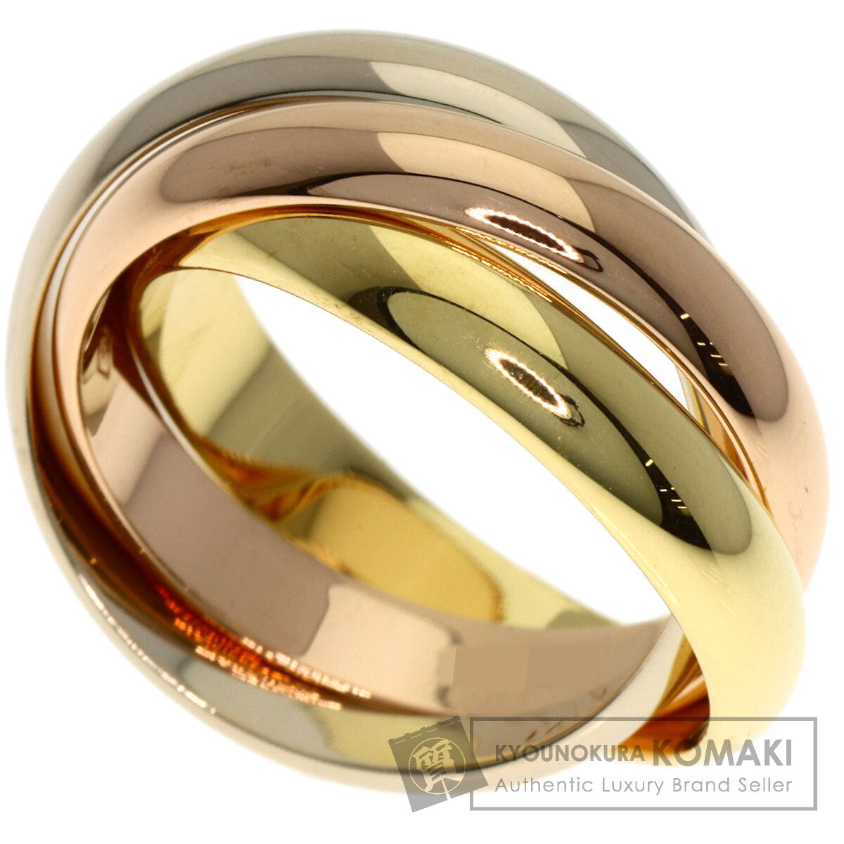 CARTIER Trinity MM #52 Ring K18 Yellow Gold 18K Pink GoldLadies [Used]