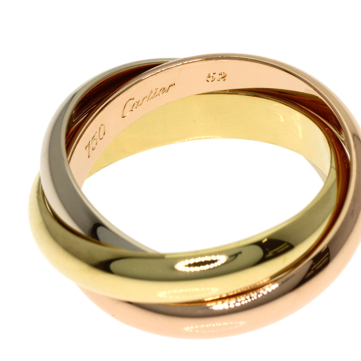 CARTIER Trinity MM #52 Ring K18 Yellow Gold 18K Pink GoldLadies [Used]