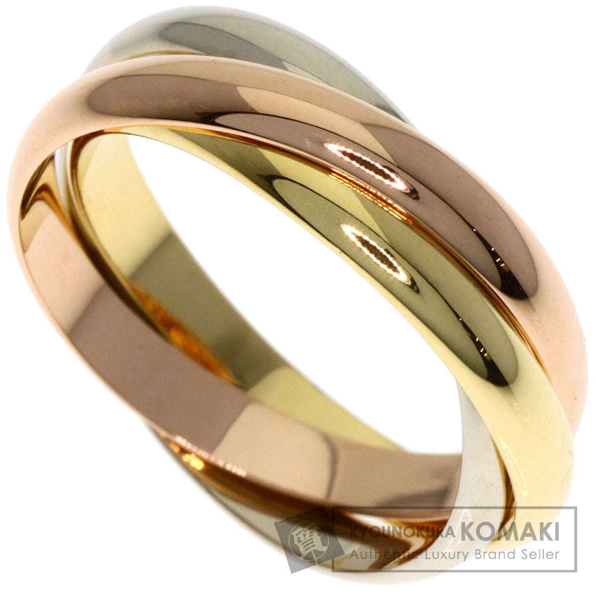 CARTIER Trinity SM #48 Ring K18 Yellow Gold 18K Pink GoldLadies [Used]