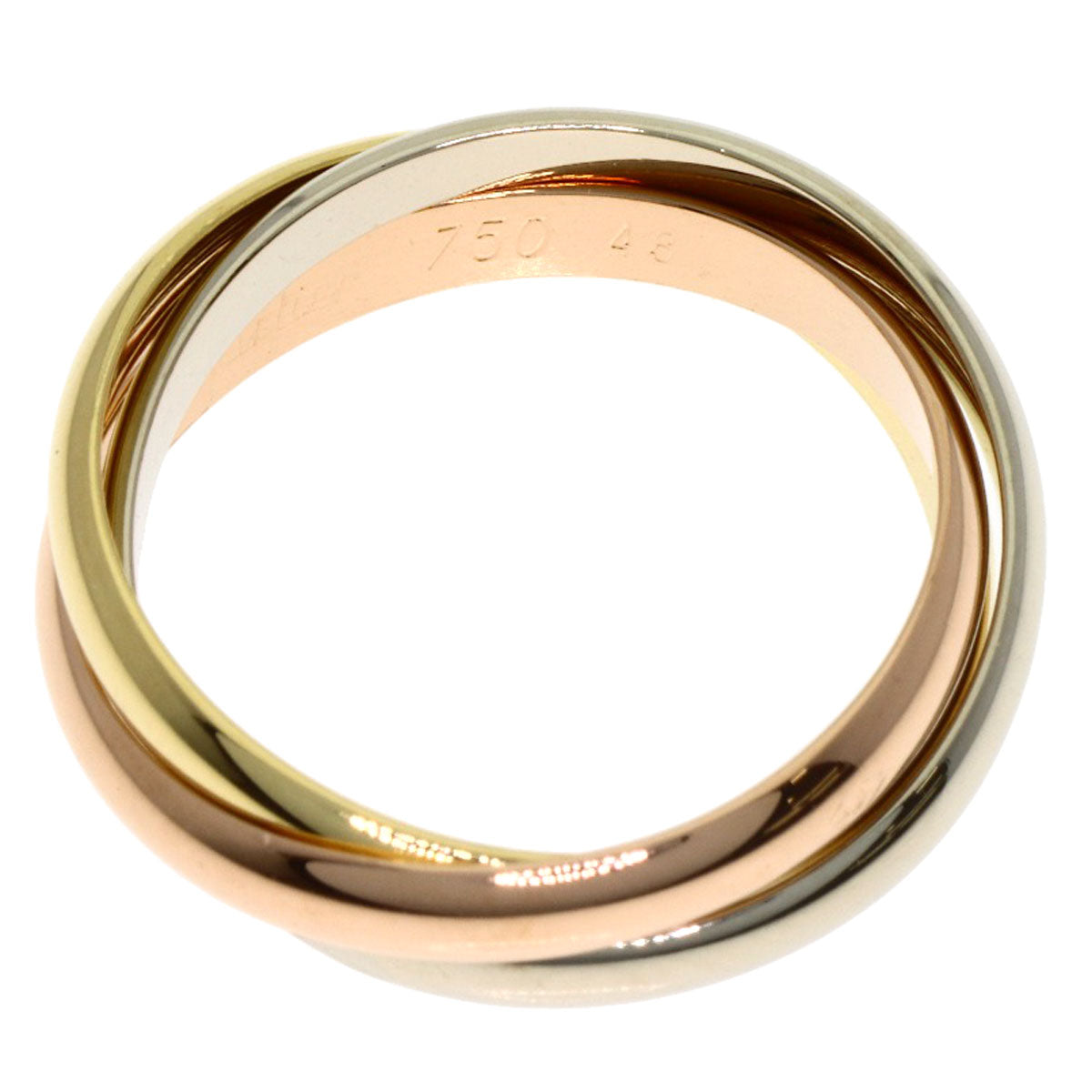 CARTIER Trinity SM #48 Ring K18 Yellow Gold 18K Pink GoldLadies [Used]