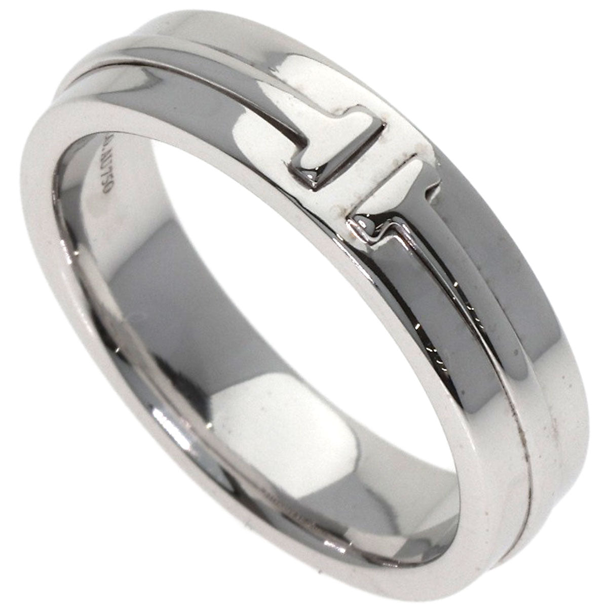 TIFFANY&Co. T TWO wide Ring K18 White Gold Ladies [Used]