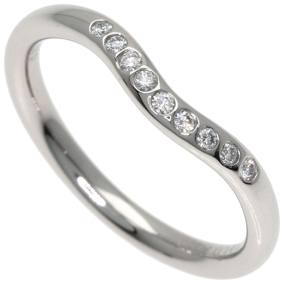 TIFFANY&Co. Curved band Diamond Ring Platinum PT950 Ladies [Used]